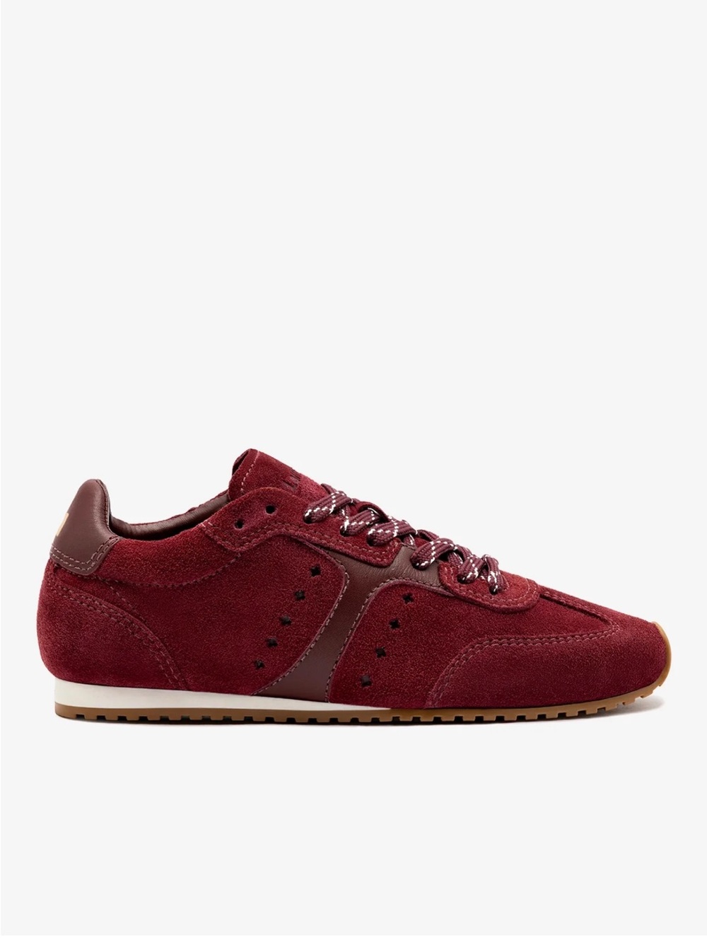 NWT Larroude Women’s Suede Sneaker in Burgundy Red